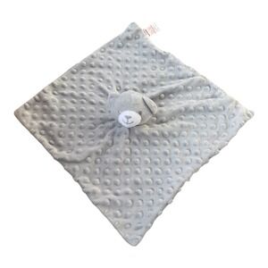 Soft Touch Gray Bear Lovey Minky Dot Baby Comforter UK Imported Security Blanket
